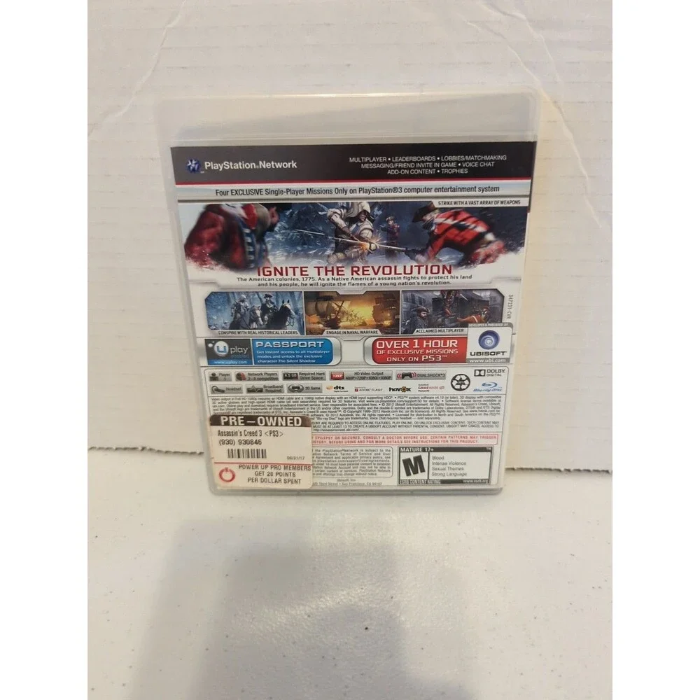 Assassin’s Creed III 3 Wal-Mart Sony Playstation 3 PS3 COMPLETE
